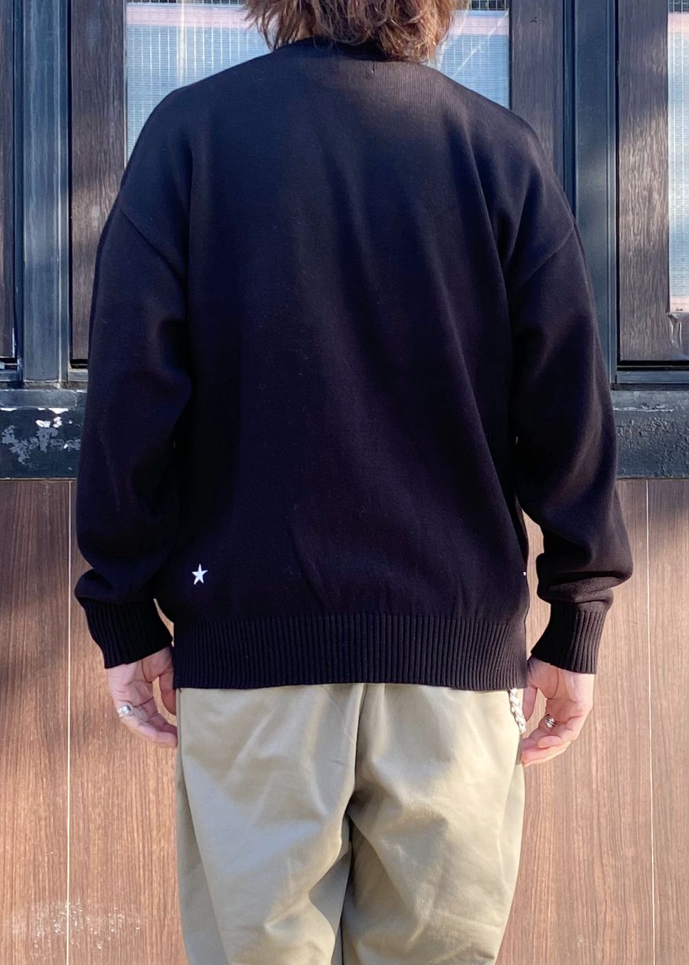 COTTON KNIT SWEATER (BLACK) / コットン ニット セーター