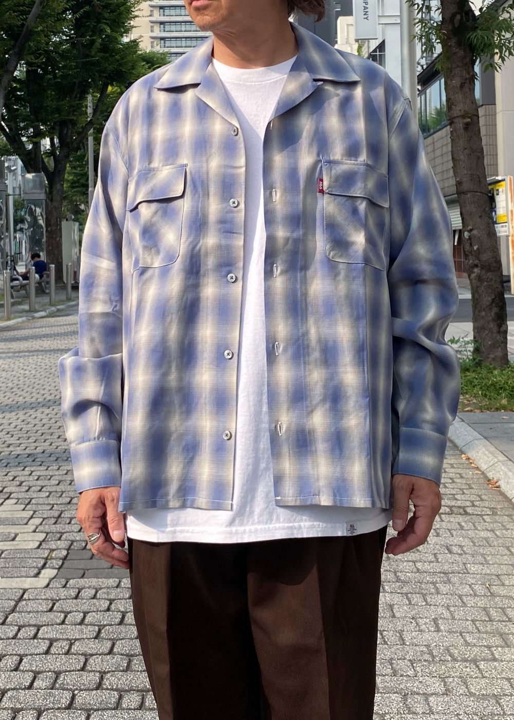 Ombre Check L/S Shirt (BLUE) / オンブレ チェック シャツ