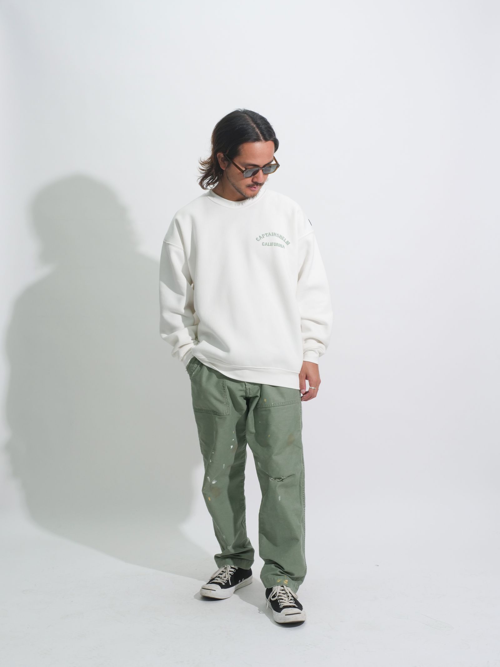 CAPTAINS HELM - CH CALIFORNIA BIG SWEAT (WHITE) / プリント クルーネック ビッグ スウェット |  LOOPHOLE