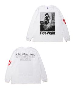 DOG PHOTO LS TEE (WHITE) / フォト プリント Tシャツ