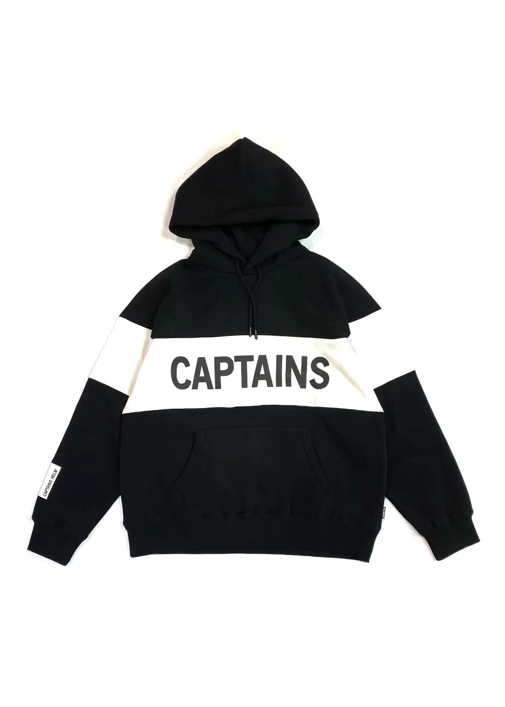 TM LOGO SWITCH HOODIE (BLACK×WHITE) / 配色切り替え スウェットパーカー