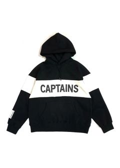 TM LOGO SWITCH HOODIE (BLACK×WHITE) / 配色切り替え スウェットパーカー