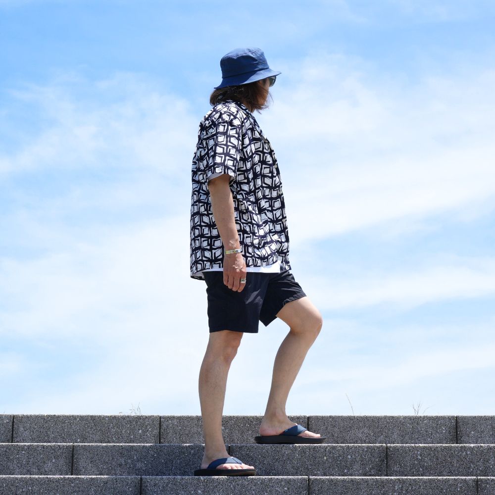 【ラスト1点】ATOMIC S/S SHIRT (NAVY) / アトミック柄 アロハ シャツ