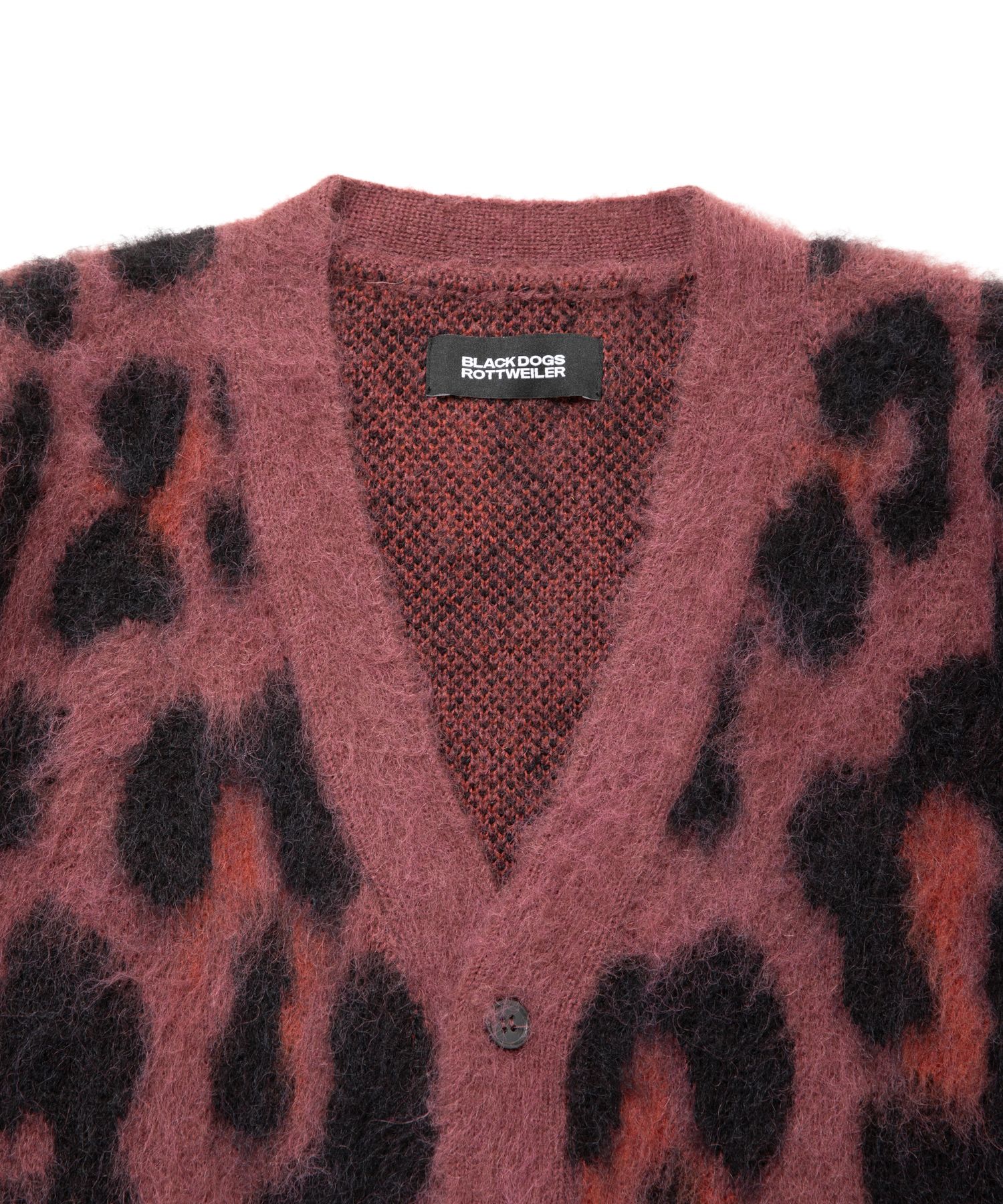 LEOPARD CARDIGAN (BLACK) / オリジナル レオパード柄 モヘア カーディガン