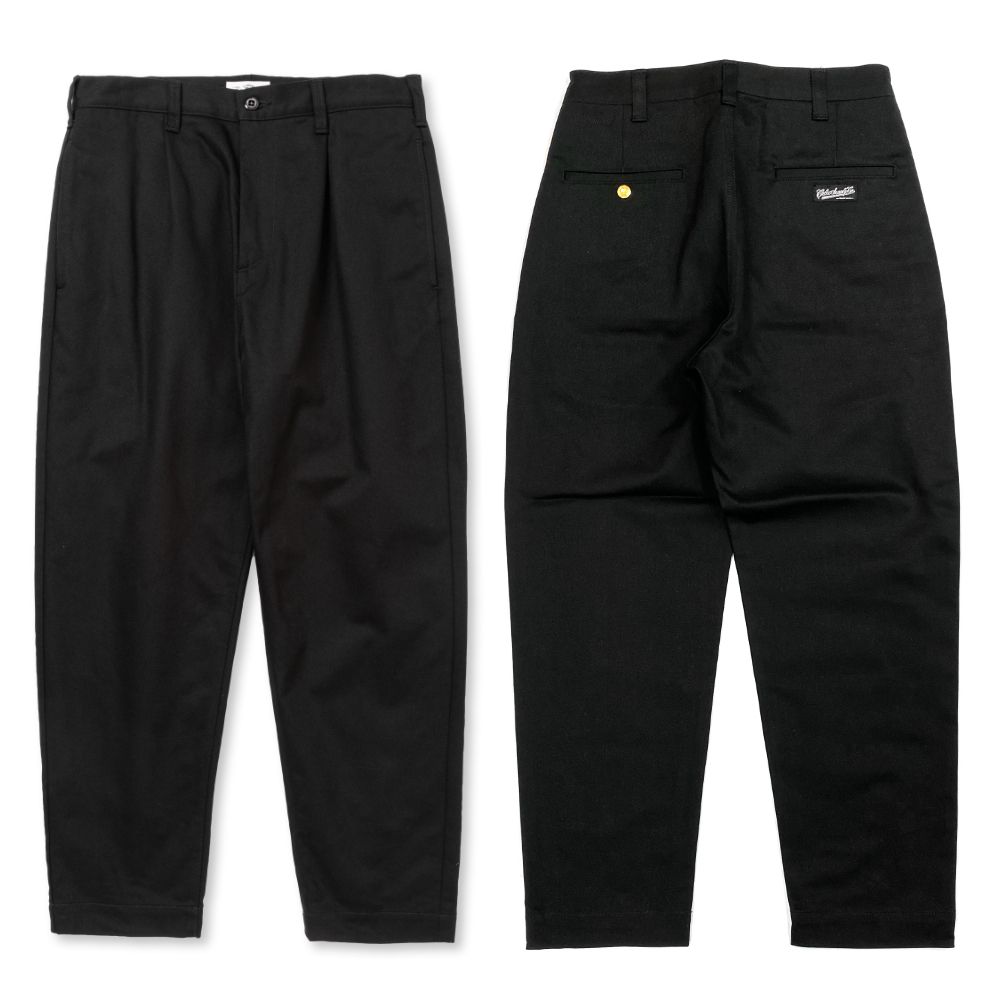 CALEE - 【ラスト1点】VINTAGE TYPE CHINO CLOTH TUCK TROUSERS (BLACK 