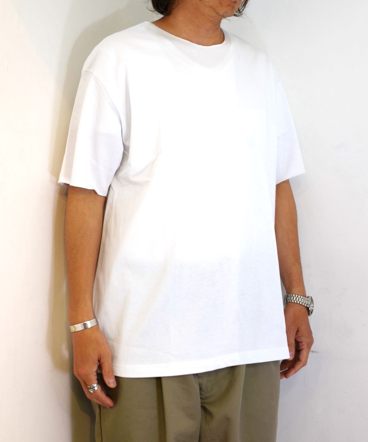 【ラスト1点】R9 CUTOFF TEE (WHITE) /  オリジナル カットオフ Tシャツ