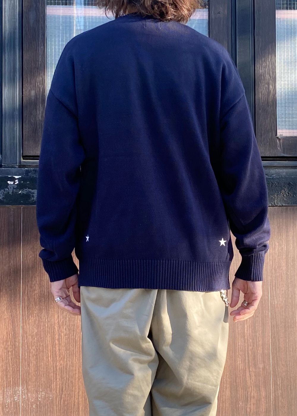 【ラスト1点】COTTON KNIT SWEATER (NAVY) / コットン ニット セーター