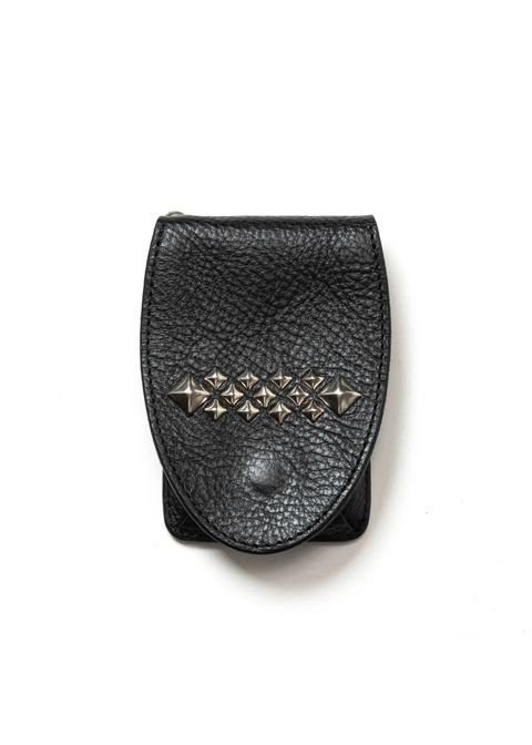STUDS LEATHER MULTI COIN CASE (BLACK) / スタッズ レザー マルチ コインケース