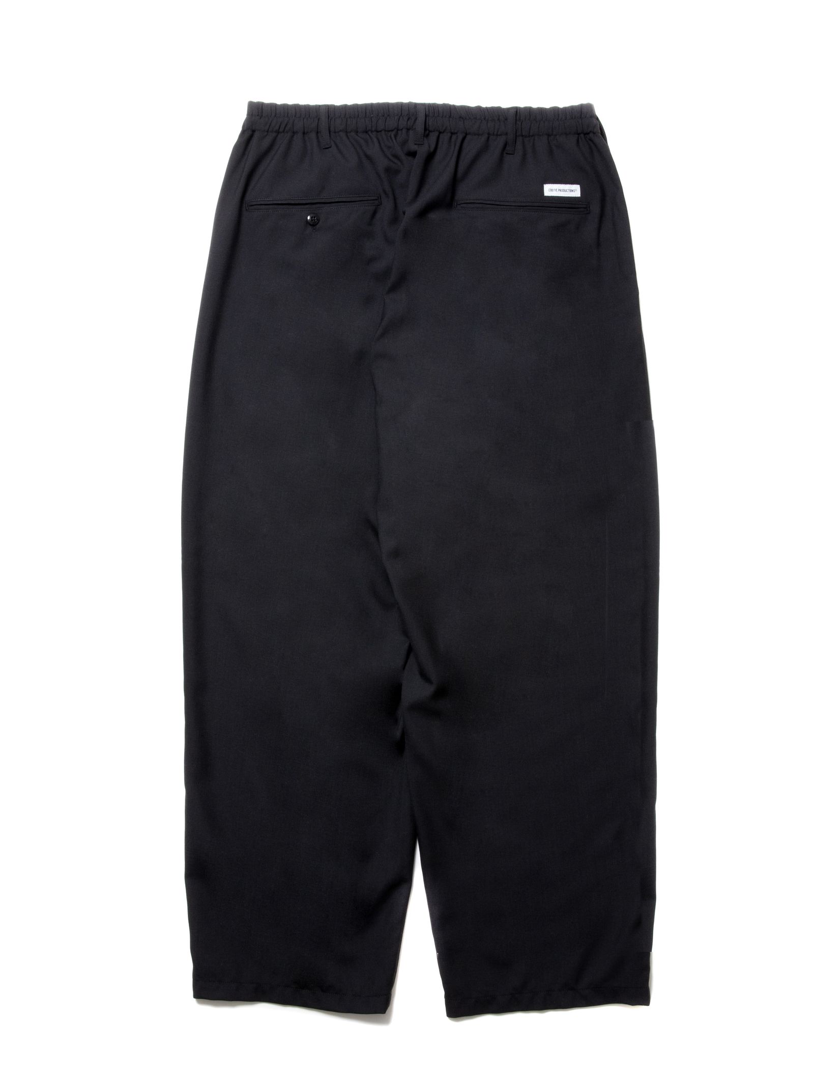 COOTIE PRODUCTIONS - T/W 2 Tuck Easy Pants (BLACK) / ポリウール 