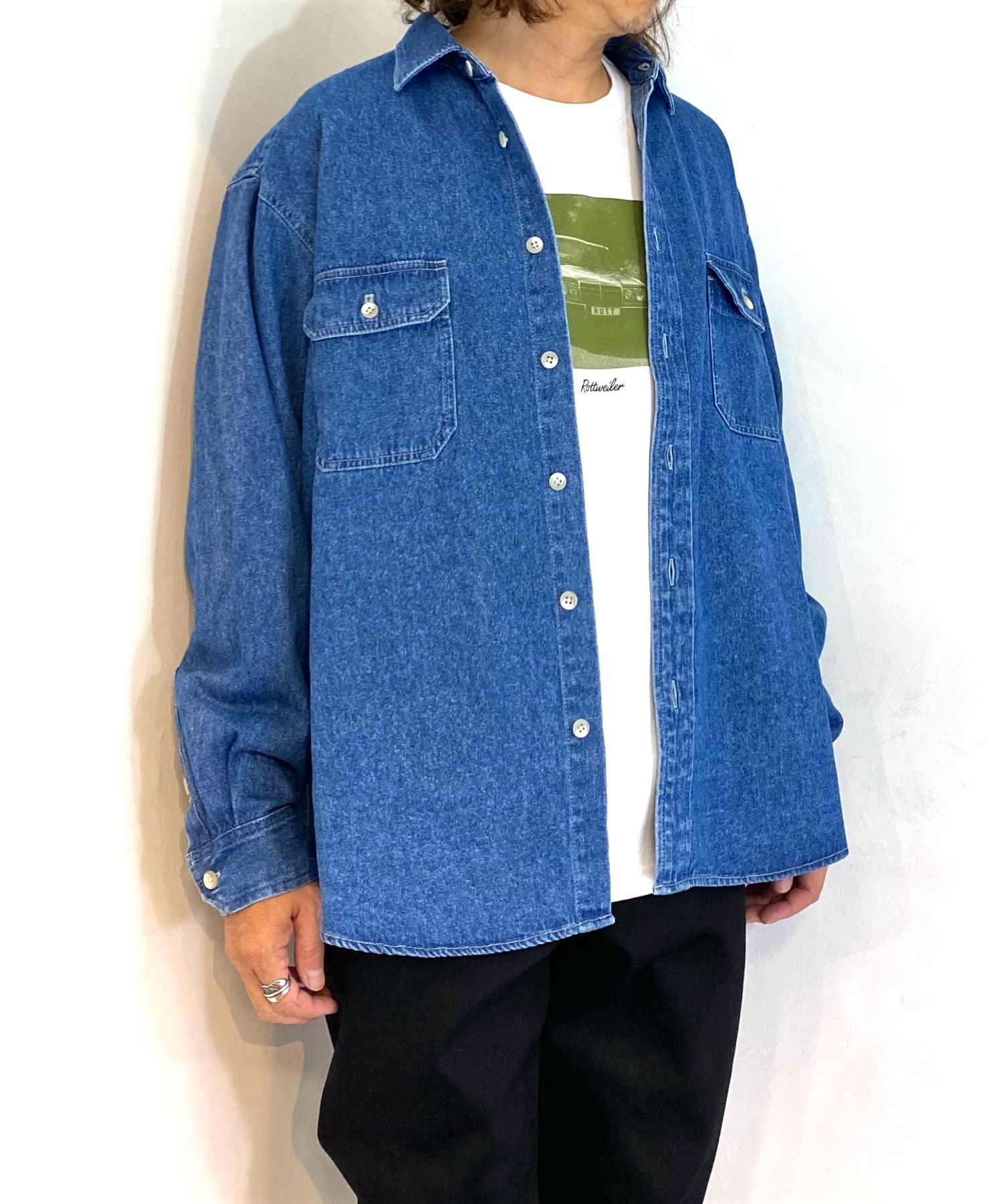 R9 WASHED DENIM SHIRT (INDIGO) / デニム シャツ