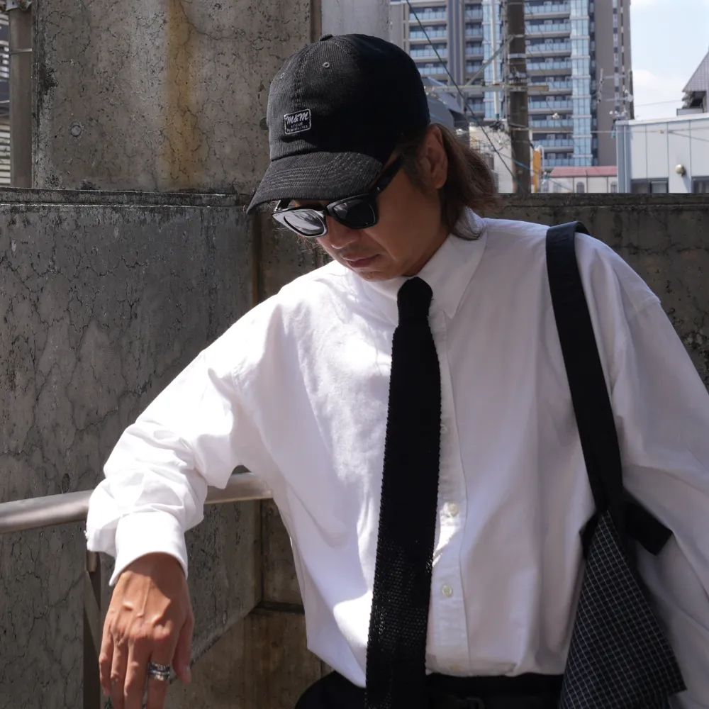 L/S TAB COLLAR OX SHIRT "GERE" (WHITE) / オックスフォード タブカラー シャツ