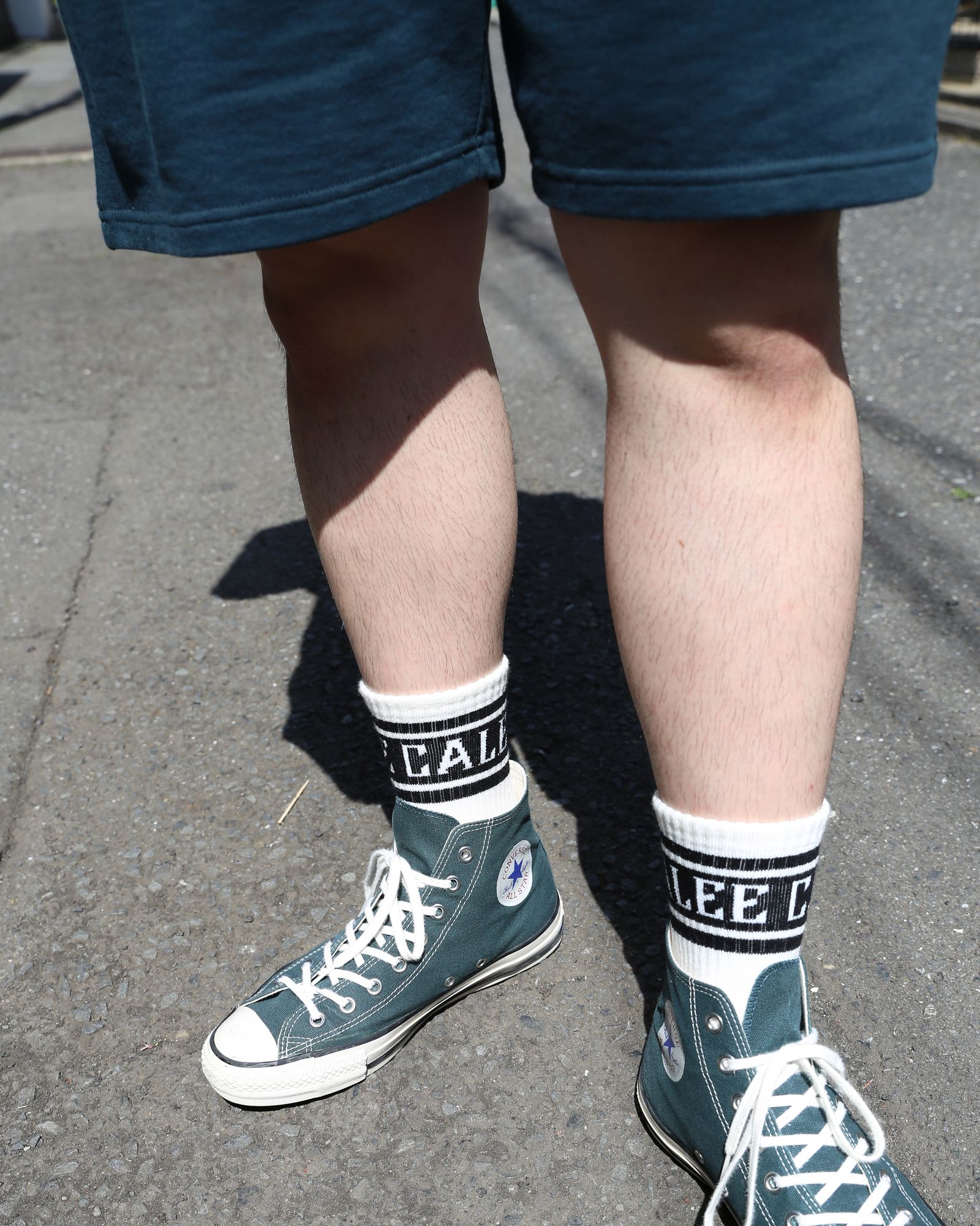 【ラスト1点】JACQUARD PILE LINE SOCKS (WHITE×BLACK) / オリジナル ラインソックス