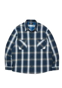 【ラスト1点】R9 OMBRE CHECK SHIRT (BLUE) / オンブレチェック シャツ