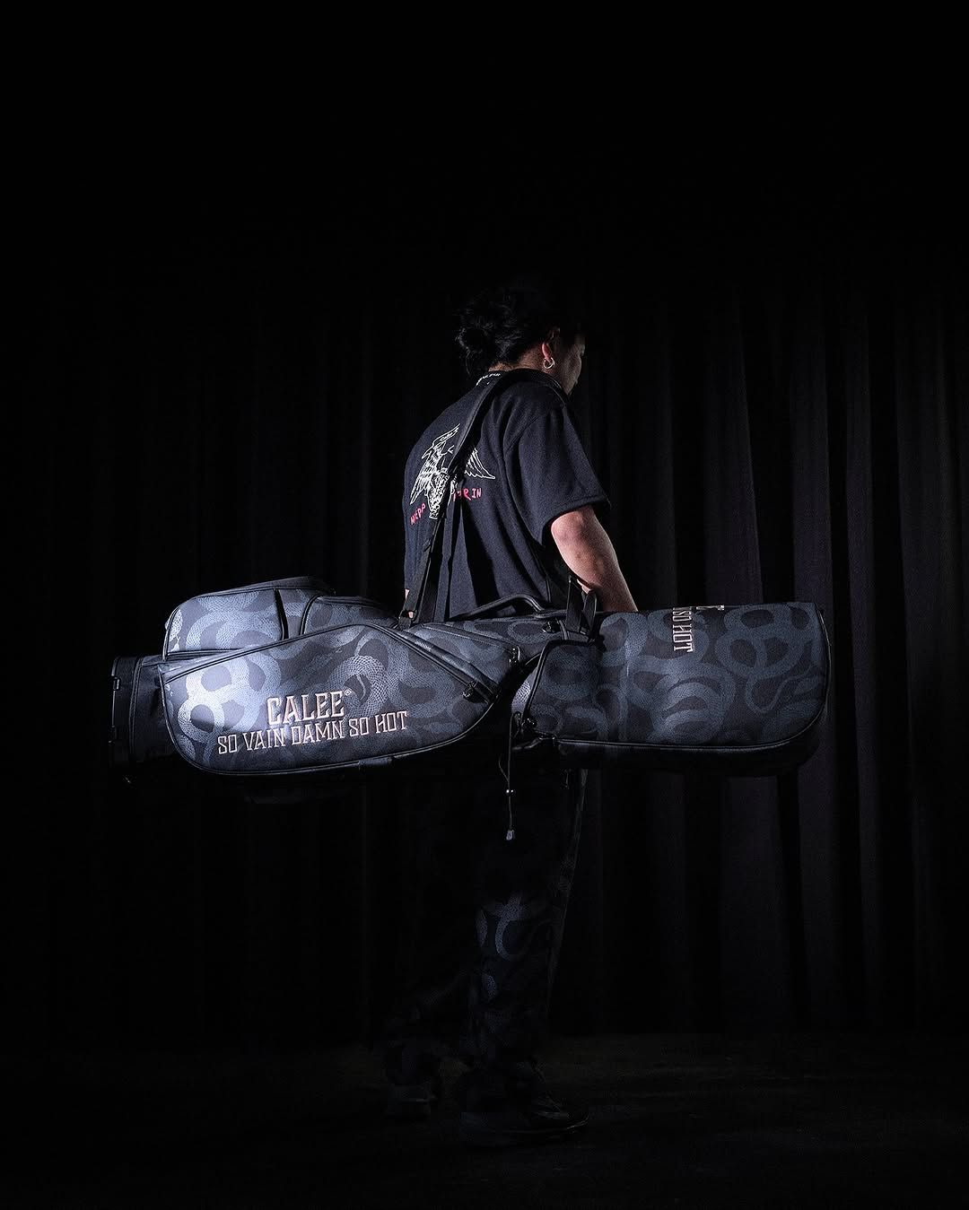 ●日本正規品● GOLF ×OMNiX - CALEE SNAKE ×オム / (BLACK) BAG CADDIE PATTERN ゴルフバッグ・キャディバッグ