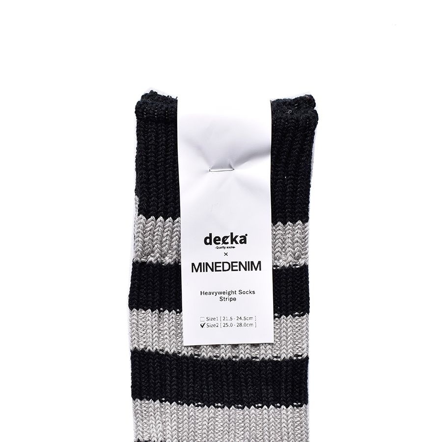 ×decka Border Rib SOX (GRT) / デッカ コラボ ボーダー ソックス