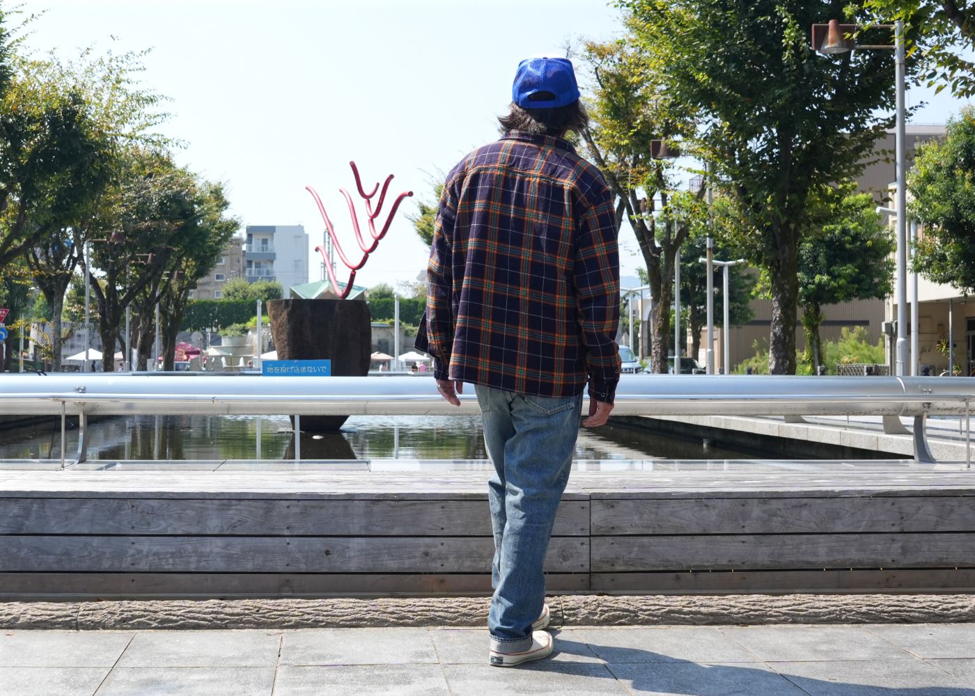2024 AUTUMN SHIRT STYLE-RATS / COTTON FLANNEL NAVY CHECK SHIRT