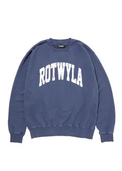 ROTWYLA SWEAT (NAVY) / カレッジロゴ プリント ピグメント スウェット