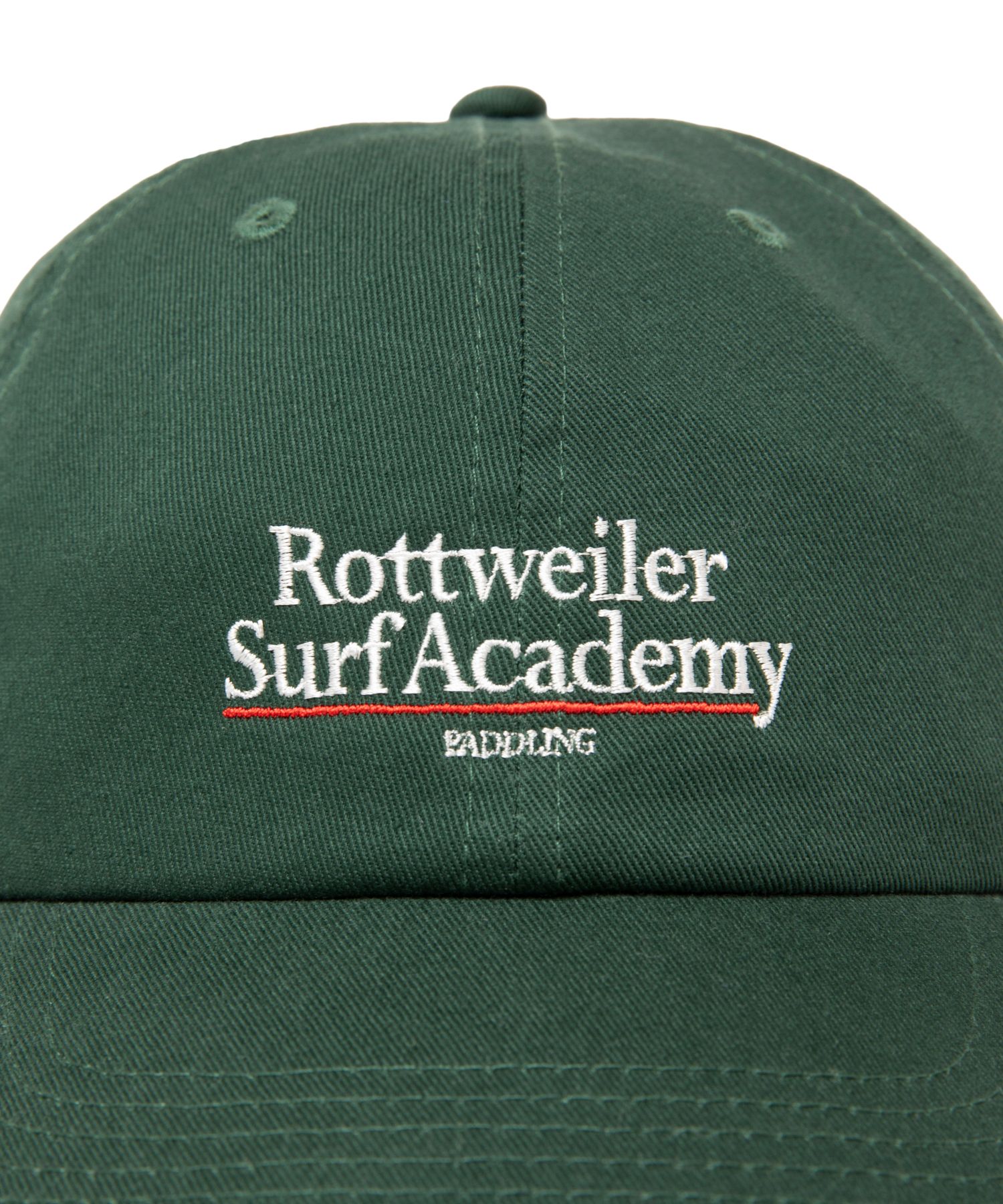 SURF ACADEMY CAP (GREEN) / ロゴ刺繍 ダッド キャップ。