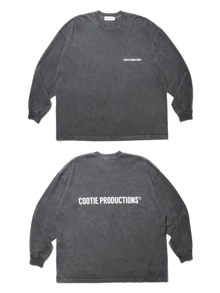 COOTIE PRODUCTIONS - Pigment Dyed L/S Tee (BLACK) / ピグメントダイ 