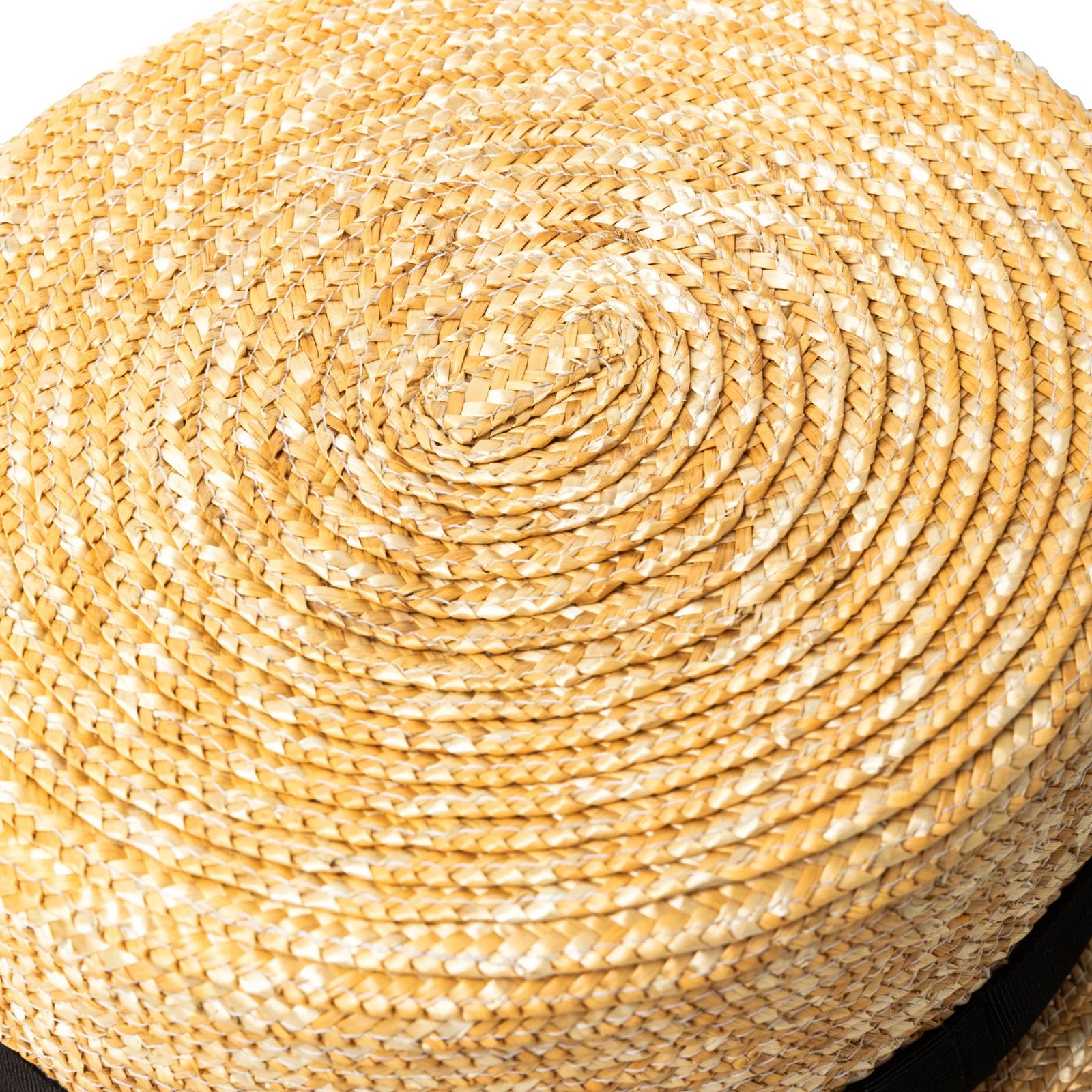 STRAW BOATER HAT (BEIGE) / オリジナル カンカン帽