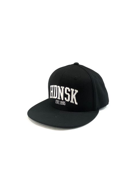 College Baseball CAP (BLACK×WHITE) / 刺繍ロゴ ベースボールキャップ