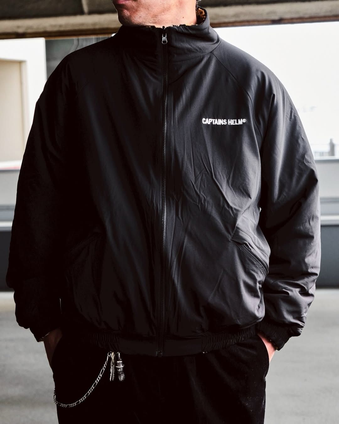 REVERSIBLE FLEECE JACKET (BLACK×LEOPARD) / リバーシブル フリース ジャケット