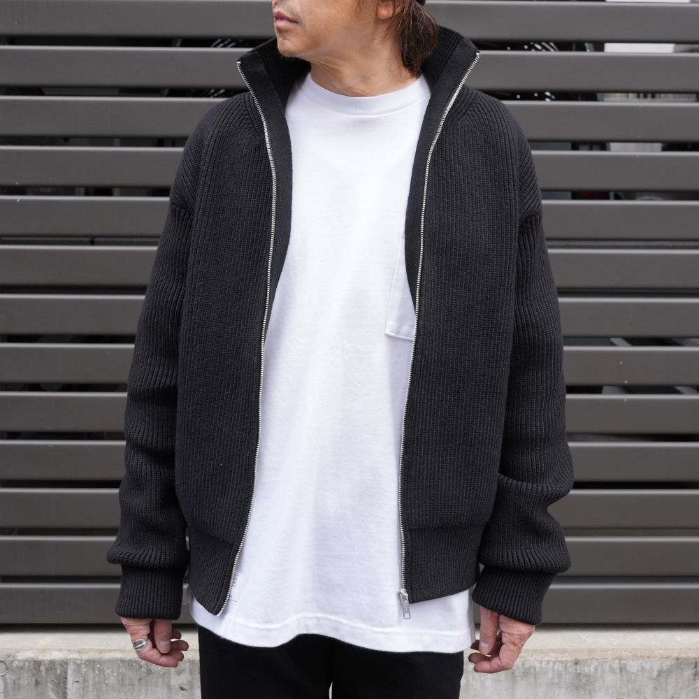【ラスト1点】Heavyweight Trucker Knit Blouson (BLK) /  ドライバーズ ニットブルゾン