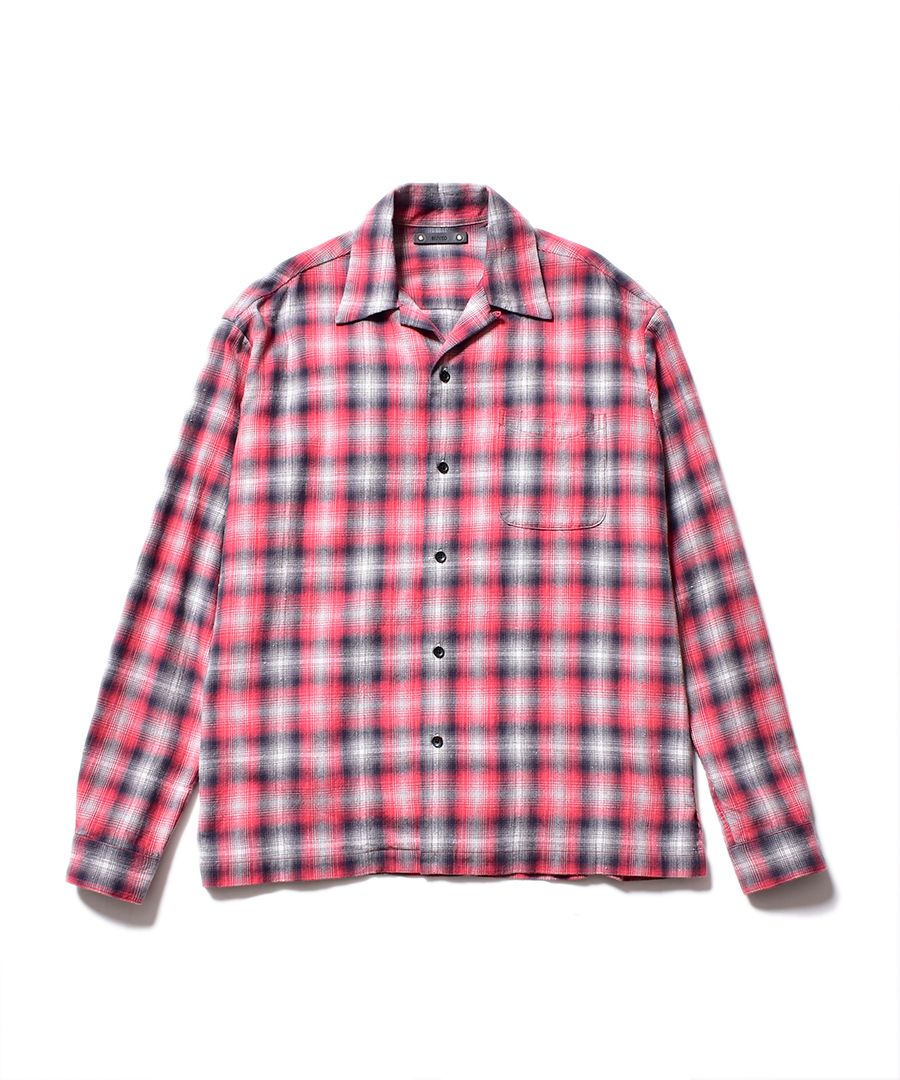 MINEDENIM - V.Nep Check Flannel Open Collar SH (RPT