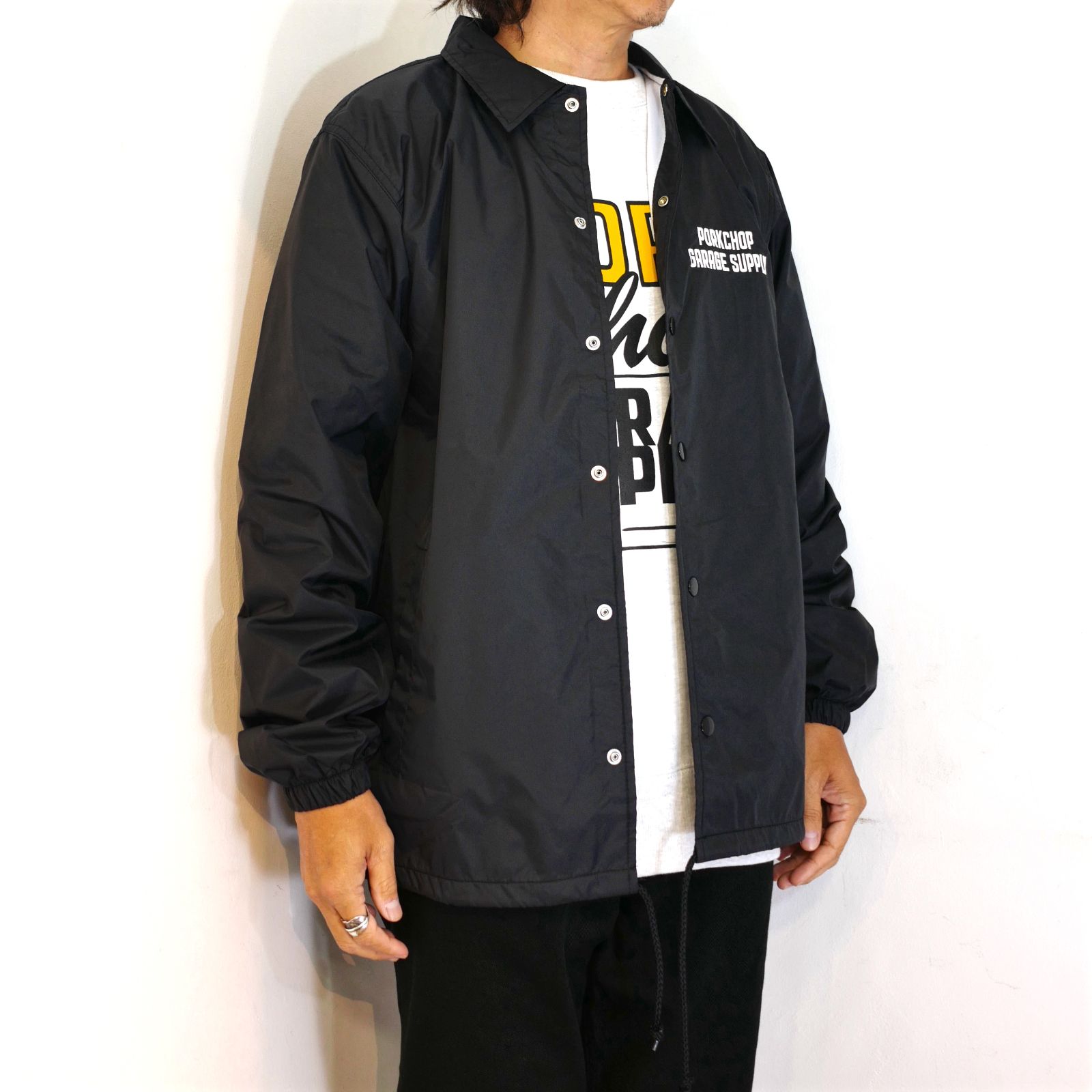 PORKCHOP GARAGE SUPPLY - 【ラスト1点】BAR&SHIELD COACH JKT (BLACK) / バー&シールド  コーチジャケット | LOOPHOLE