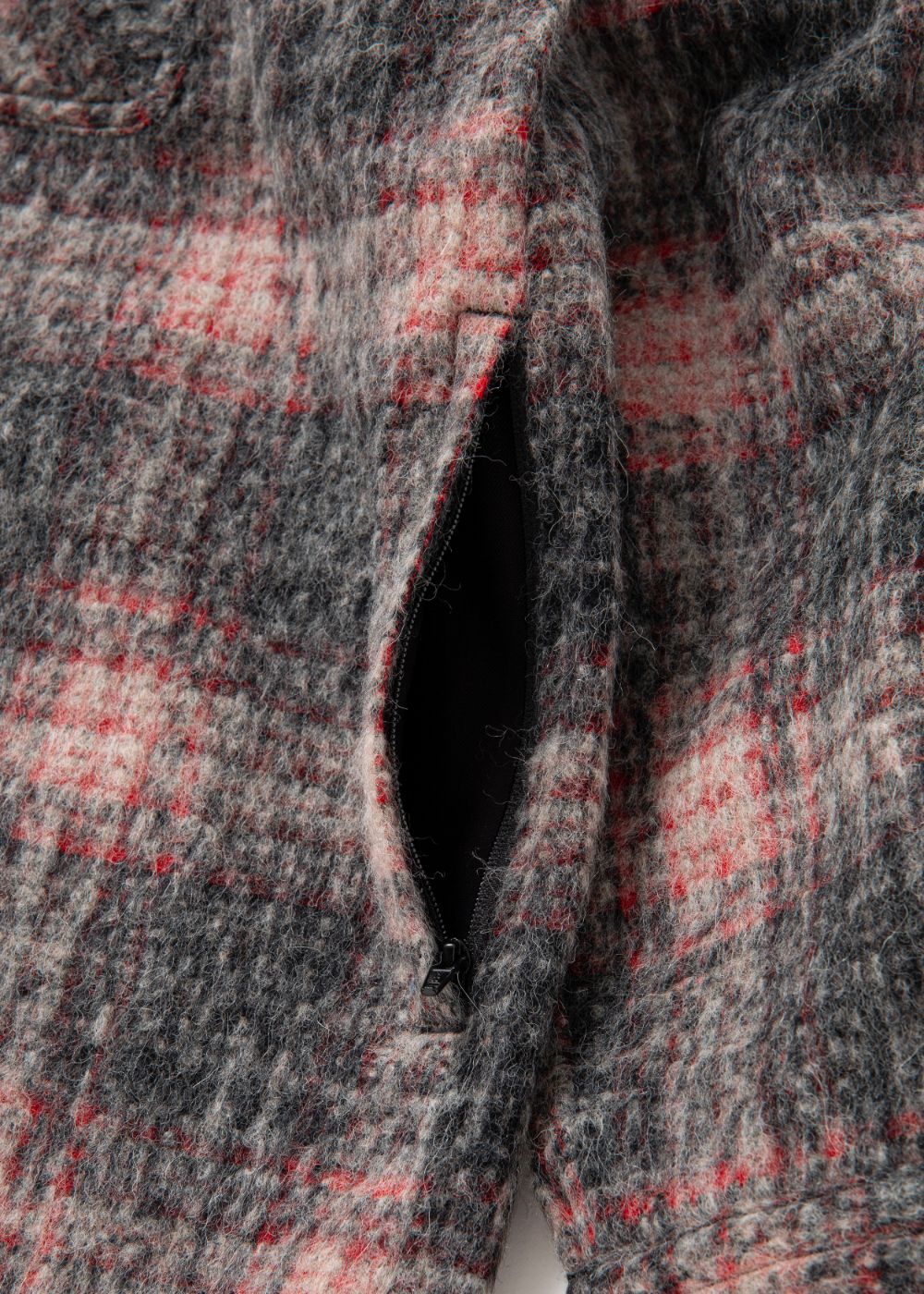 L/S WOOL BIG SHIRT "BILLY" (RED) / チェック CPO ビッグ シャツ ジャケット