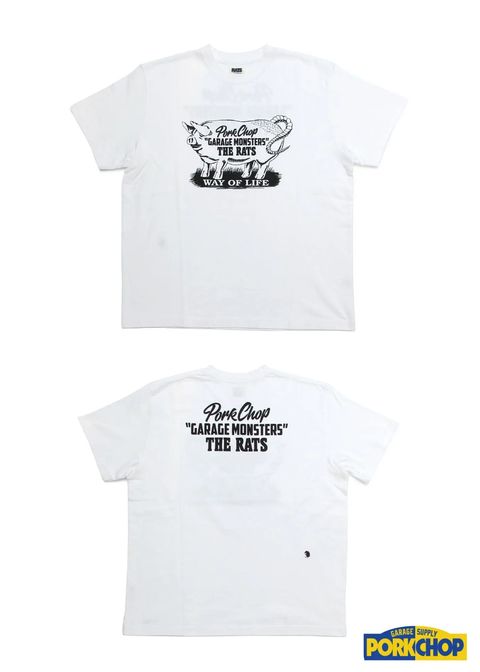 ×PORK CHOP GARAGE MONSTERS T-SHIRT (WHITE) / ポークチョップ コラボT