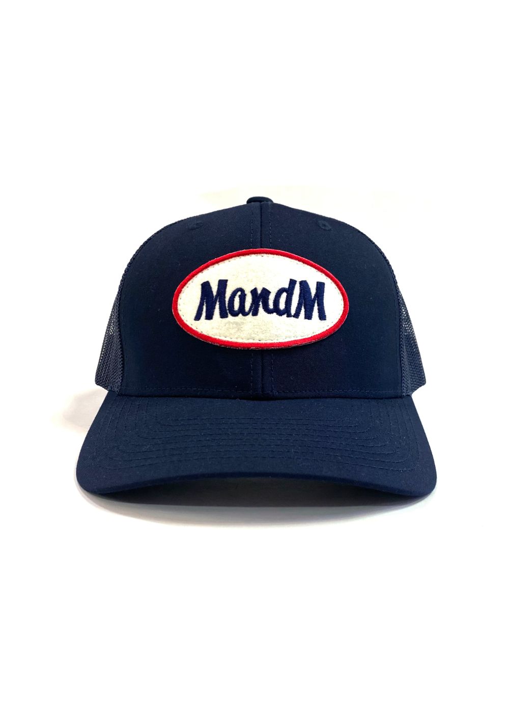 RETRO TRUCKER MESH CAP (NAVY) / ワッペン メッシュキャップ