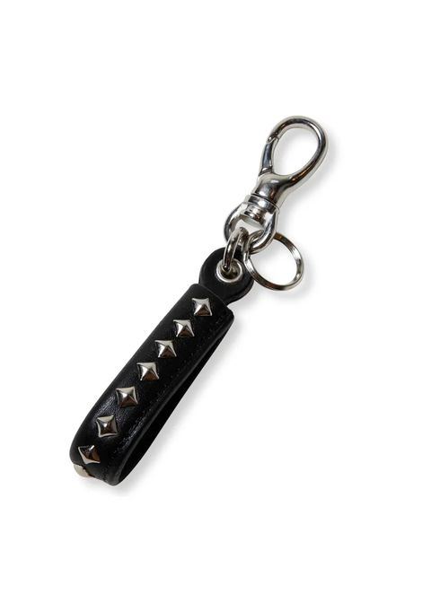 STUDS LEATHER ASSORT KEY RING <TYPE 1 > (BLACK D) / スタッズ レザー キーリング