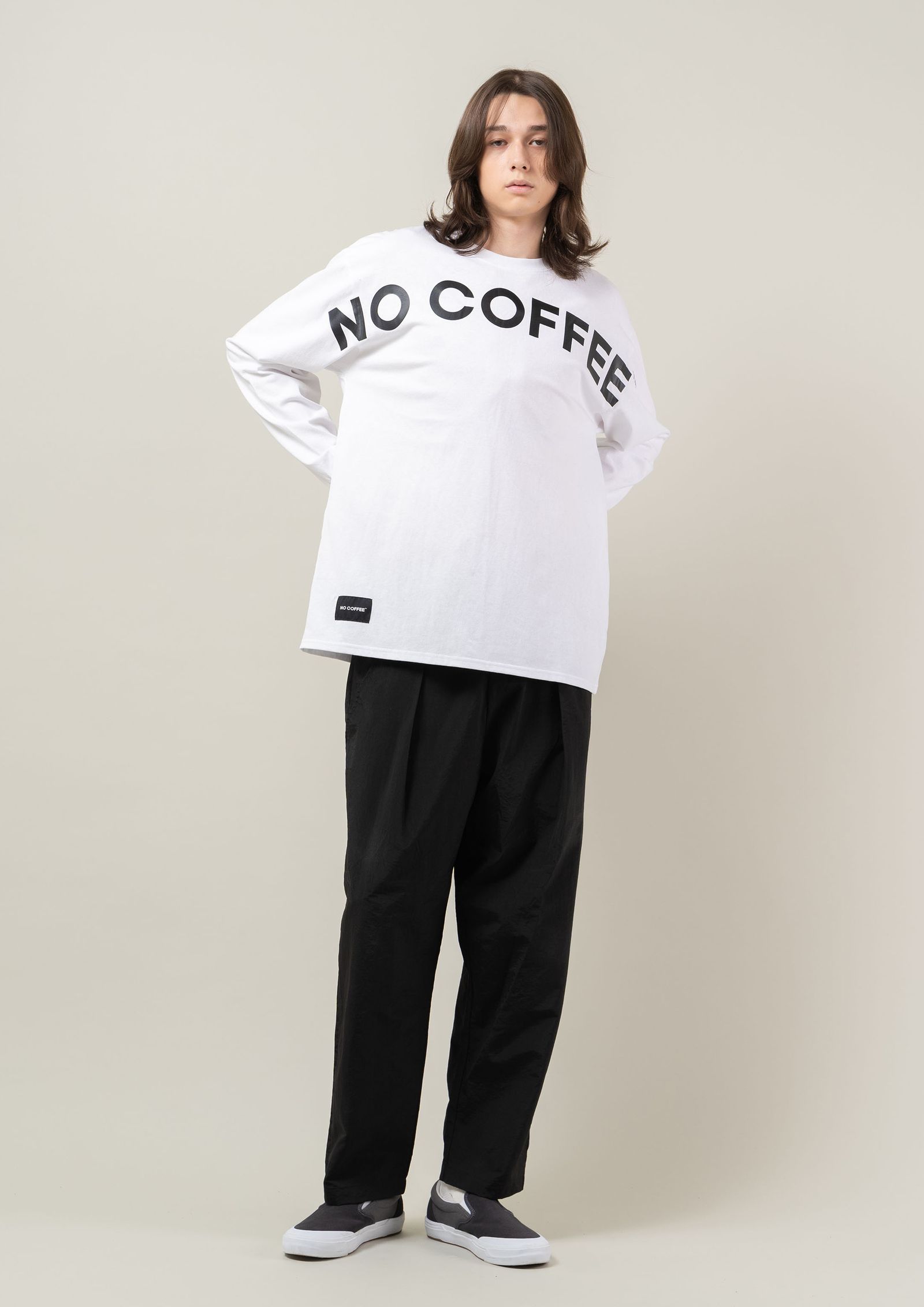 NC BY NO COFFEE - ビッグロゴプリントL/S TEE (WHITE) | LOOPHOLE