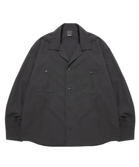 R9 M.I.L OPEN COLLARSHIRT (BLACK) / ミリタリー シャツ