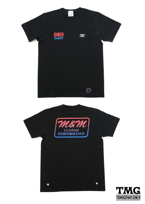 PRINT S/S TEE (BLACK) / ×TAMAGAWA DINER コラボT
