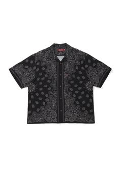 Bandana S/S Shirt (BLACK) / オリジナル バンダナ オープンカラー シャツ / セットアップ可能