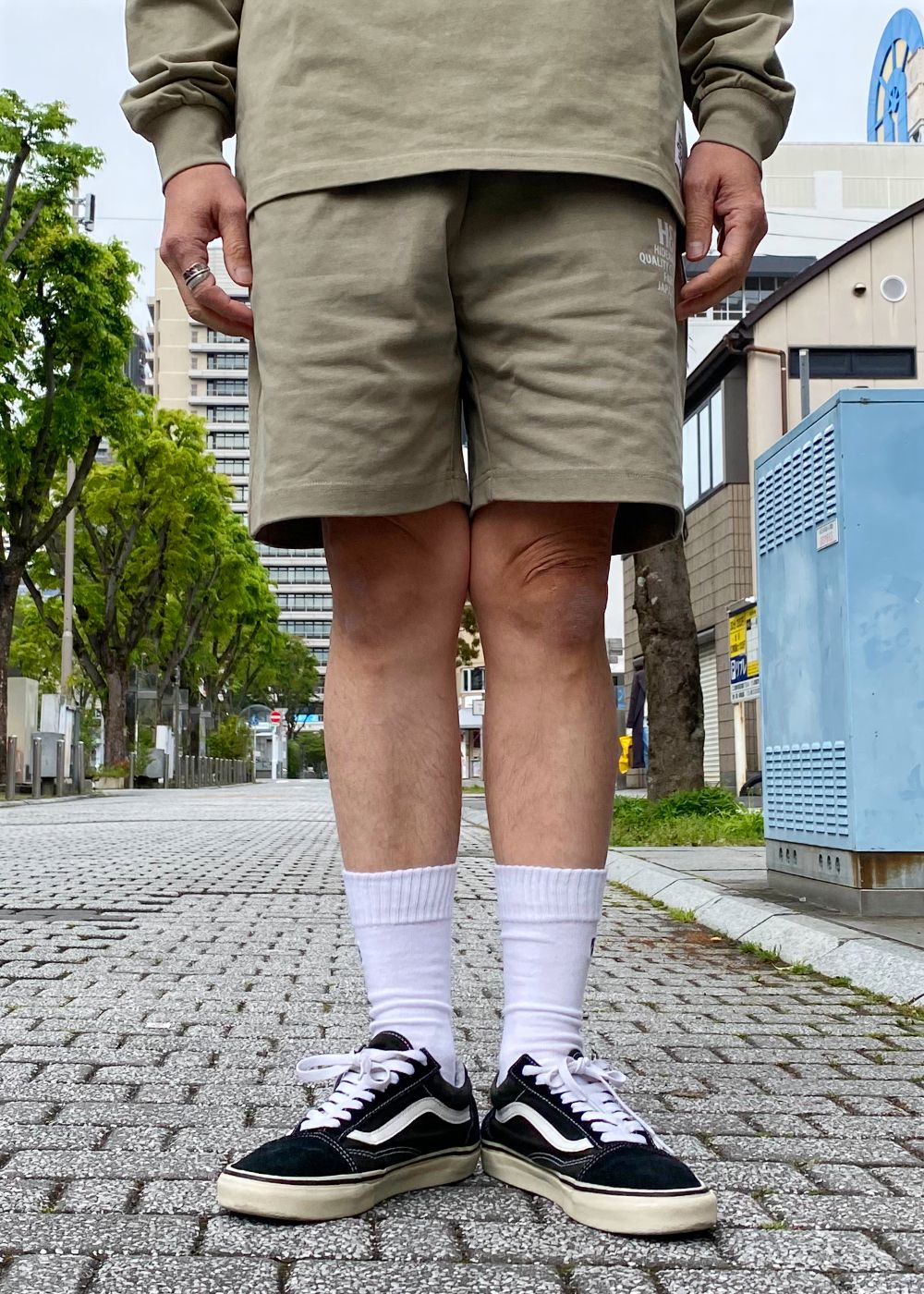 H&S Short (BEIGE) / ロゴ プリント イージーショーツ / セットアップ可能