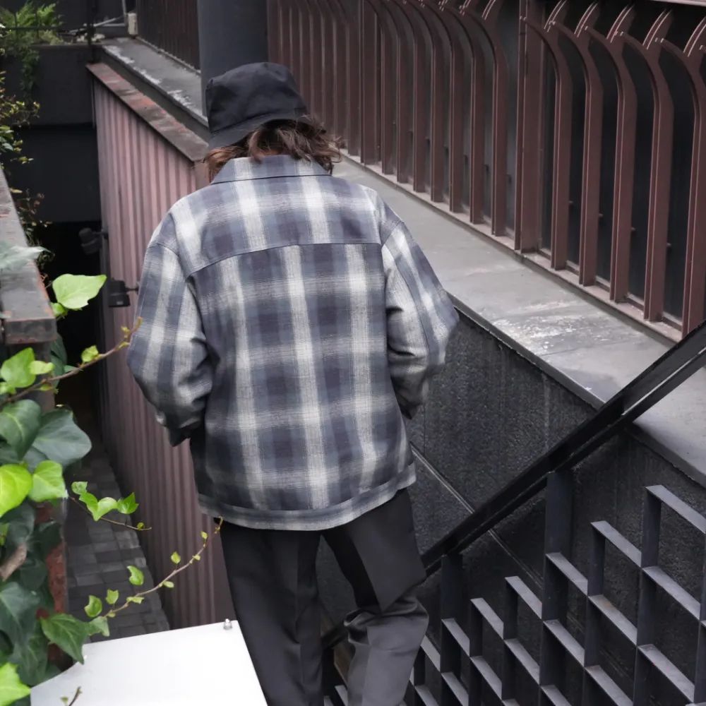 OMBRE CHECK SWINGTOP (BLACK) / オンブレチェック スイングトップ