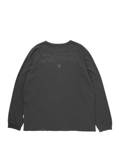 R9 BLK LS TEE (BLACK) / タイポグラフィ プリント オリジナル Tシャツ