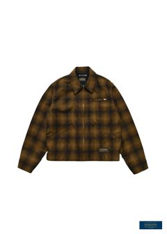 【ラスト1点】PENDLETON W.Plaid Zipup Work JKT (BRT) / ペンドルトン コラボ オンブレチェック オープンカラー ウール ジャケット