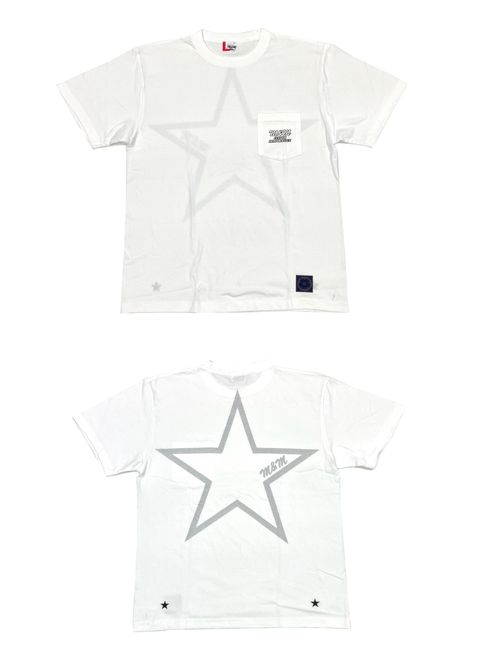 Edge Star Pocket Tee (WHITE) / バックプリント ポケットTシャツ