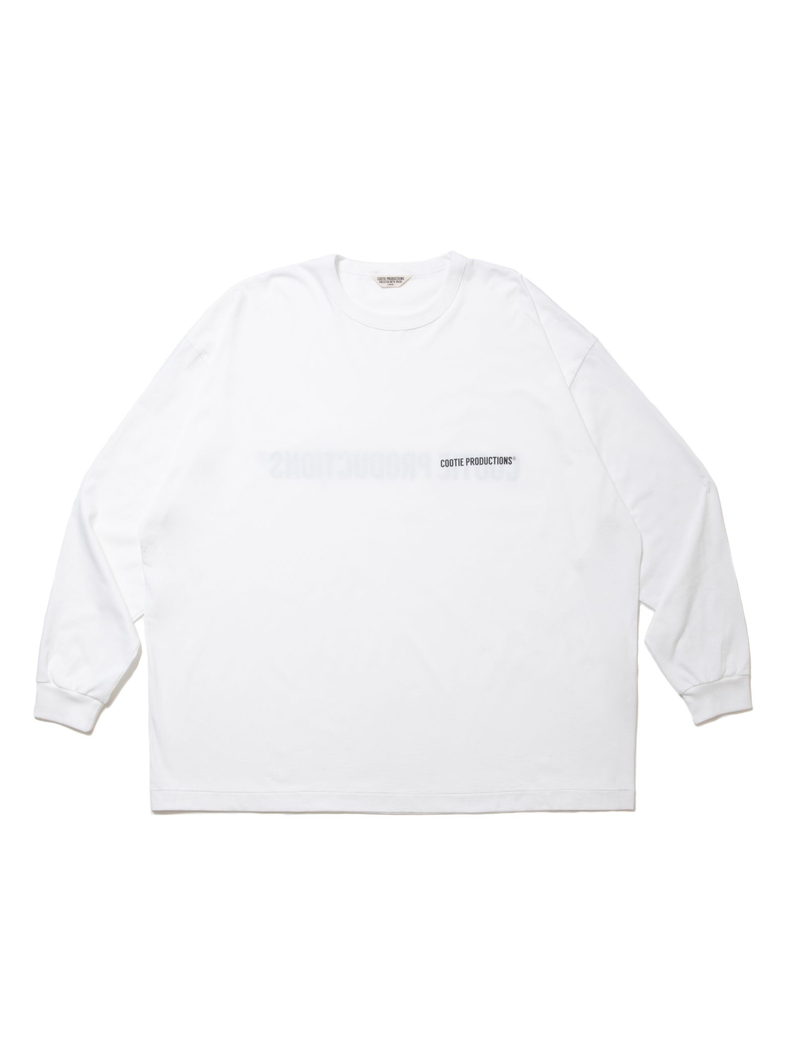 COOTIE PRODUCTIONS - Print Oversized L/S Tee (WHITE) / ロゴ 