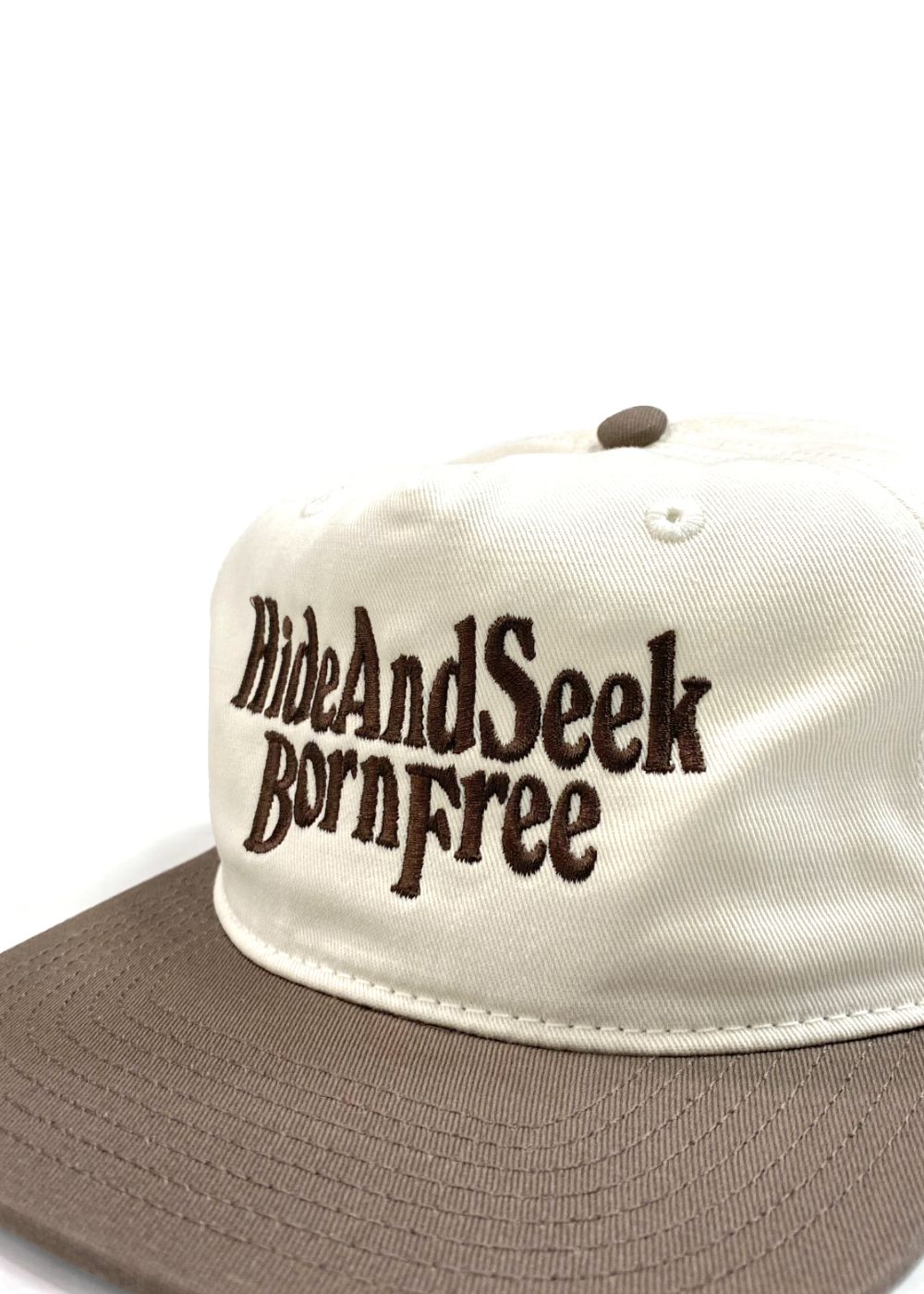 HIDE AND SEEK - Born Free 2Tone Cap (BLACK×WHITE) / 刺繍ロゴ