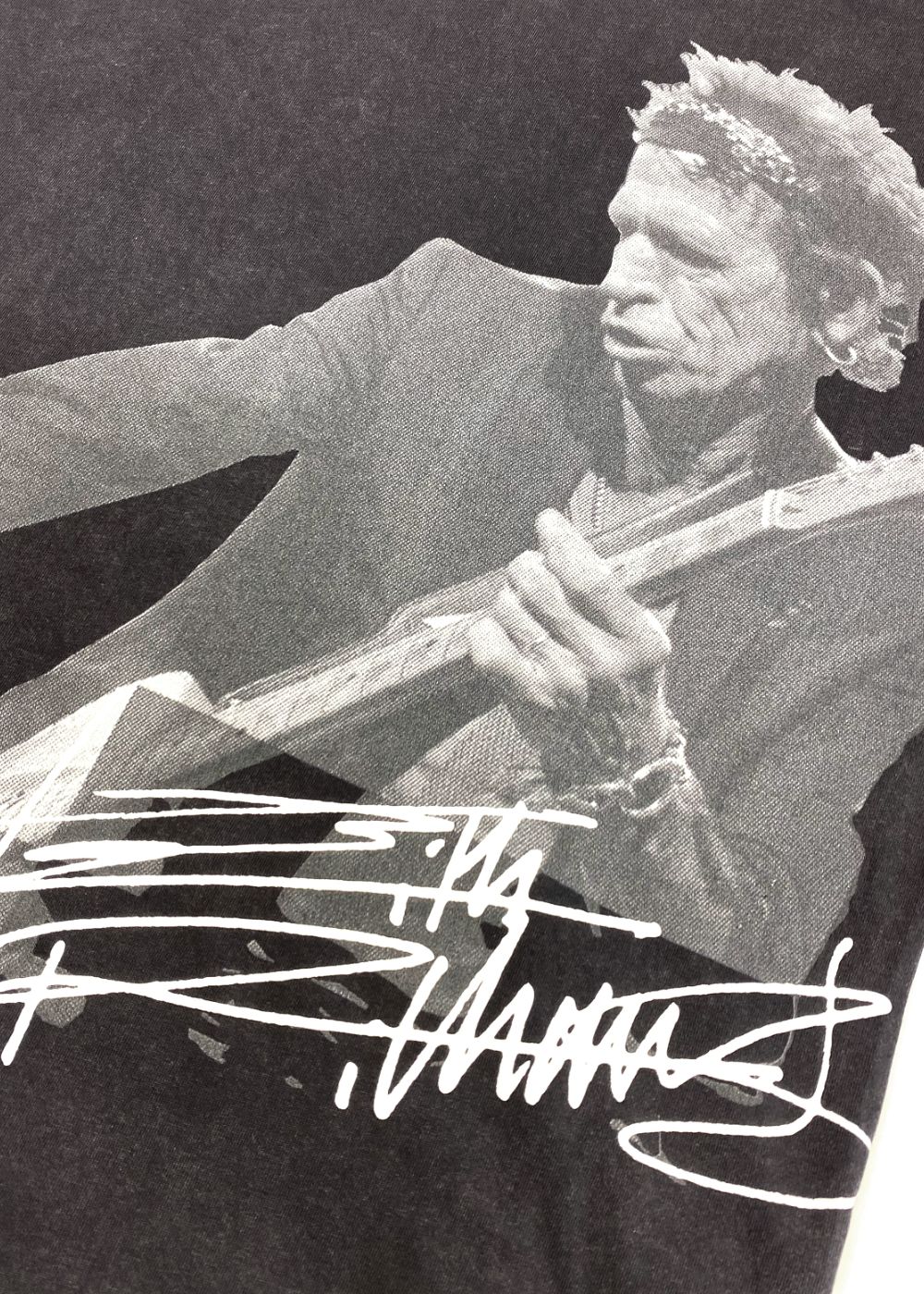 【ラスト1点】Keith Richards pigment tee (BLACK) / ×ローリングストーンズ コラボ Tシャツ