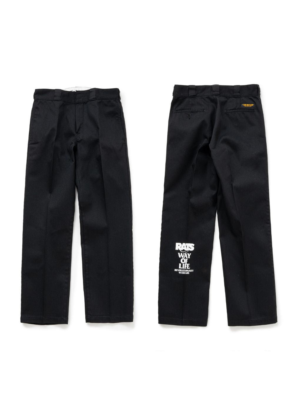 RATS - T/C WORK PANTS PRINT (BLACK) / バックプリント チノパンツ | LOOPHOLE