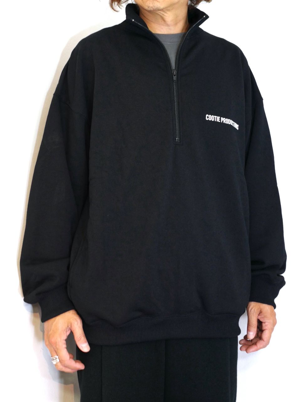 COOTIE PRODUCTIONS - Dry Tech Sweat Half Zip Pullover (BLACK