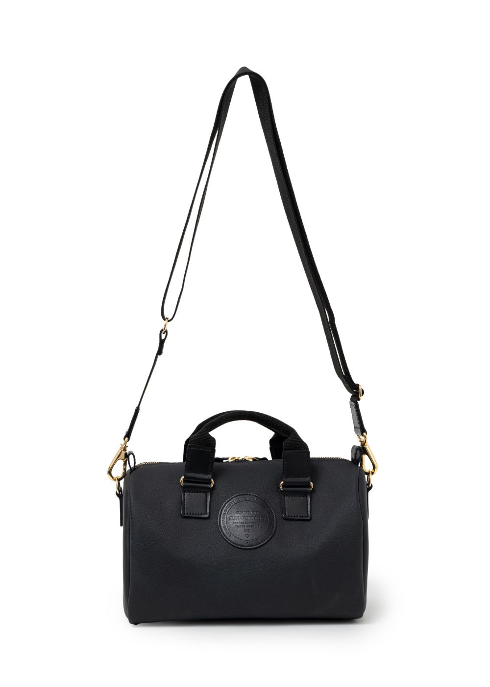 SYNTHETIC LEATHER MINI BOSTON BAG (BLACK) / フェイクレザー ミニ ボストンバッグ