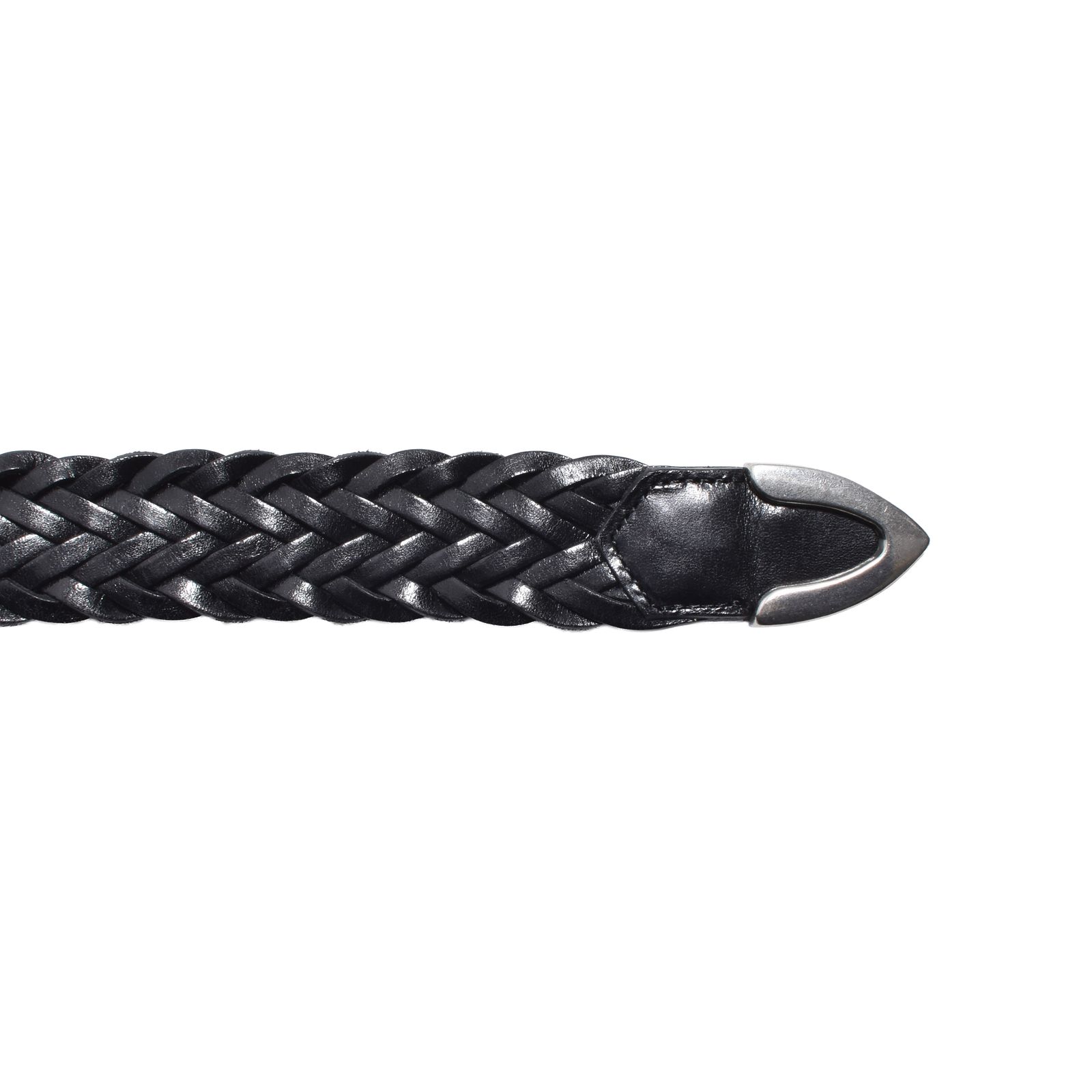 Leather Semi Wide Mesh Belt (BLK) / レザーメッシュベルト