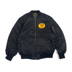 【ラスト1点】FIRE UP MA-1 JACKET  (BLACK) / ワッペン MA-1